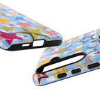 Star Pattern Phone Case – Colorful Stars on Blue Gingham Phone Case