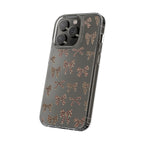 Leopard Bow Clear Phone Case — Transparent iPhone Case with Cute Animal Print Bows