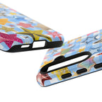 Star Pattern Phone Case – Colorful Stars on Blue Gingham Phone Case