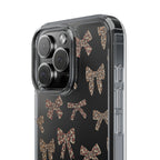 Leopard Bow Clear Phone Case — Transparent iPhone Case with Cute Animal Print Bows