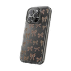 Leopard Bow Clear Phone Case — Transparent iPhone Case with Cute Animal Print Bows