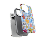 Star Pattern Phone Case – Colorful Stars on Blue Gingham Phone Case