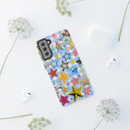 Star Pattern Phone Case – Colorful Stars on Blue Gingham Phone Case