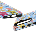 Star Pattern Phone Case – Colorful Stars on Blue Gingham Phone Case