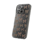 Leopard Bow Clear Phone Case — Transparent iPhone Case with Cute Animal Print Bows