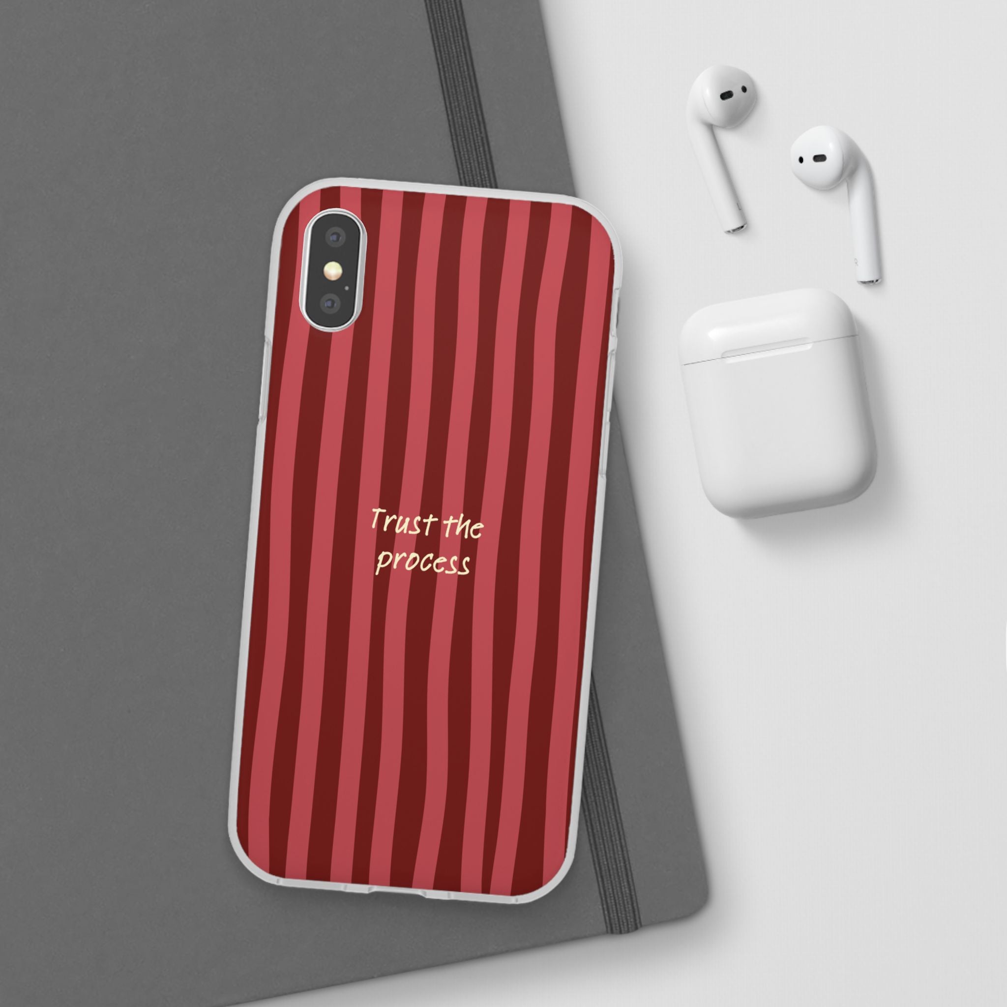 Phone Case — "Trust the Process" Red Stripe Protective Flexi Case