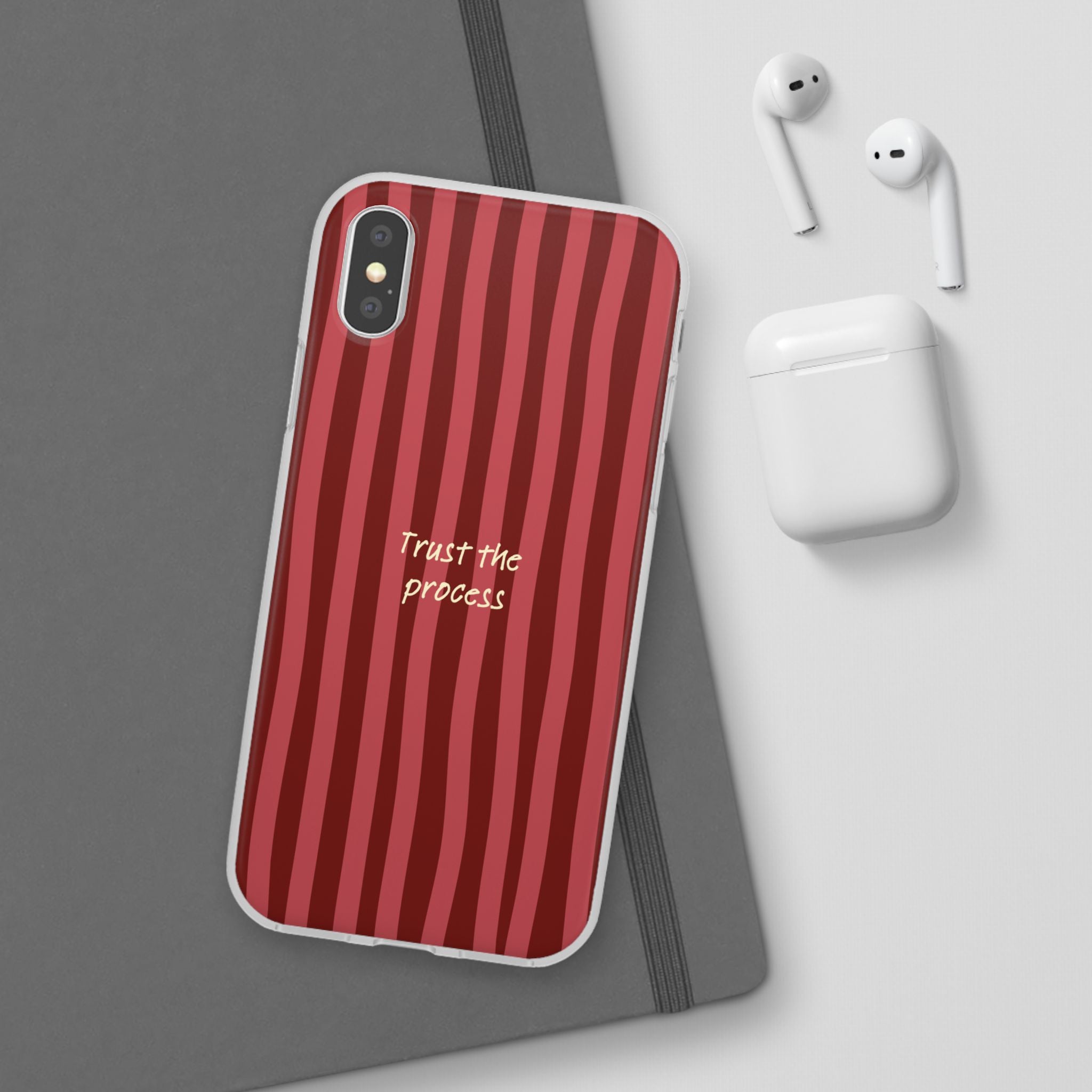 Phone Case — "Trust the Process" Red Stripe Protective Flexi Case