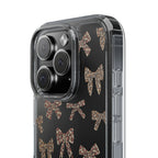 Leopard Bow Clear Phone Case — Transparent iPhone Case with Cute Animal Print Bows