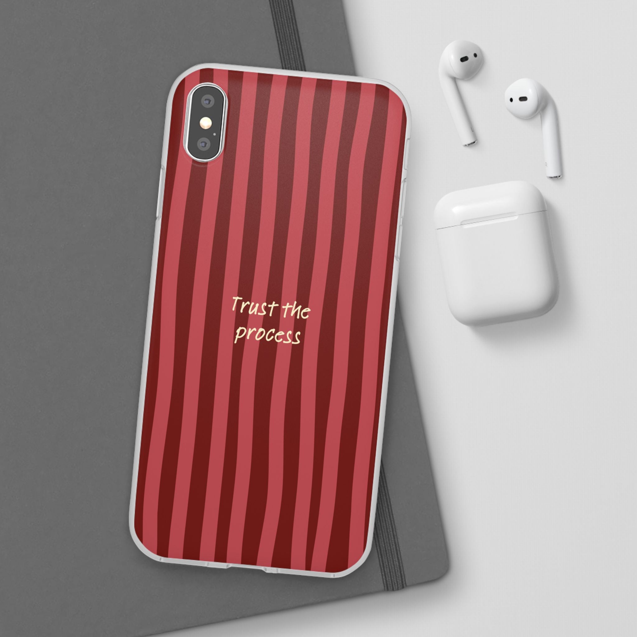 Phone Case — "Trust the Process" Red Stripe Protective Flexi Case