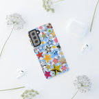 Star Pattern Phone Case – Colorful Stars on Blue Gingham Phone Case