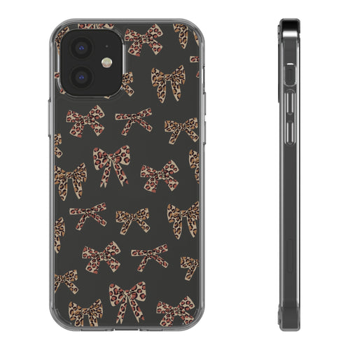 Leopard Bow Clear Phone Case — Transparent iPhone Case with Cute Animal Print Bows