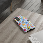Star Pattern Phone Case – Colorful Stars on Blue Gingham Phone Case