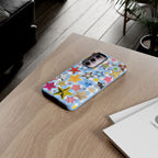 Star Pattern Phone Case – Colorful Stars on Blue Gingham Phone Case