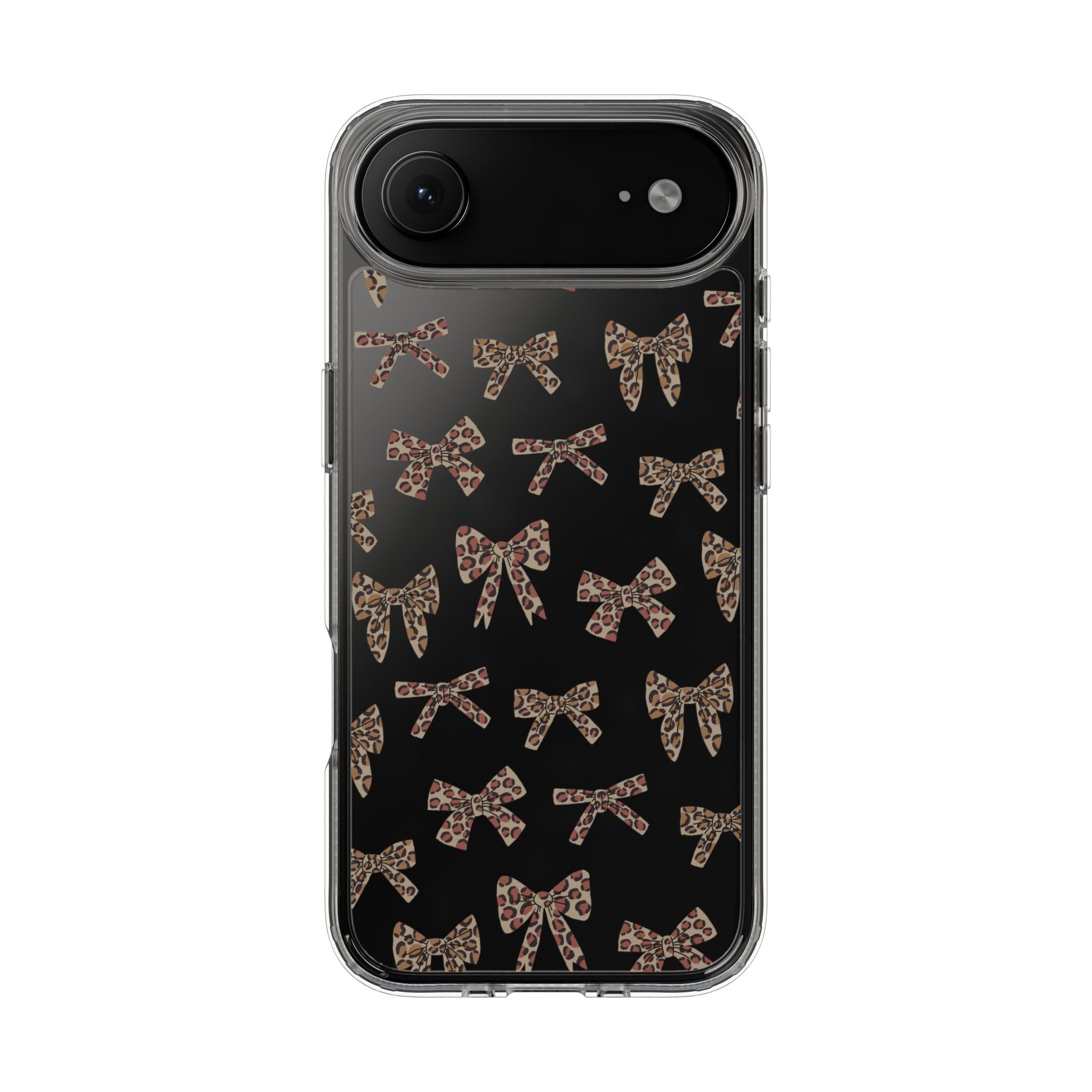 Leopard Bow Clear Phone Case — Transparent iPhone Case with Cute Animal Print Bows