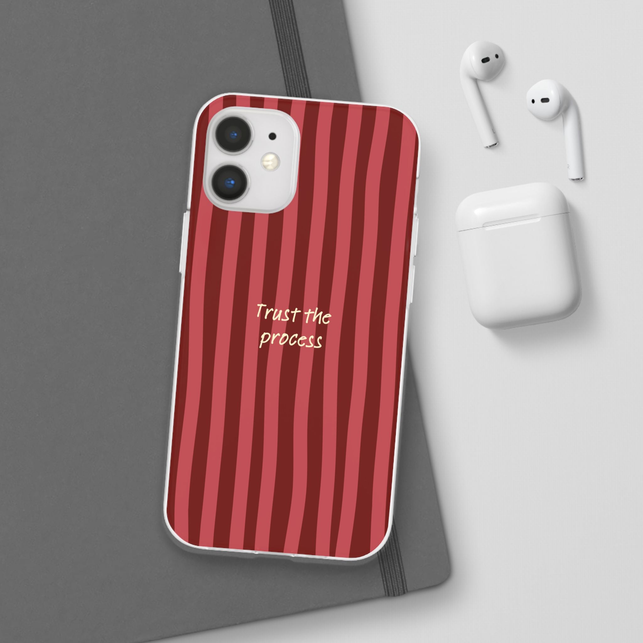 Phone Case — "Trust the Process" Red Stripe Protective Flexi Case